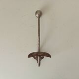 Patère porte manteau mural ancien en acier