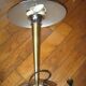 Ancienne lampe champignon, acier chromé et laiton poli