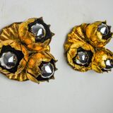 Pair of “flower” wall lights by Ferro Arte, Spain, 1960