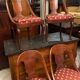 Suite of 6 gondola chairs in solid mahogany period early nineteenth Restoration