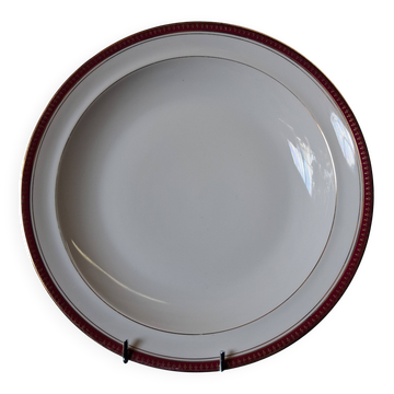 Round hollow serving plate in porcelain from Chastagner et Cie in good condition.