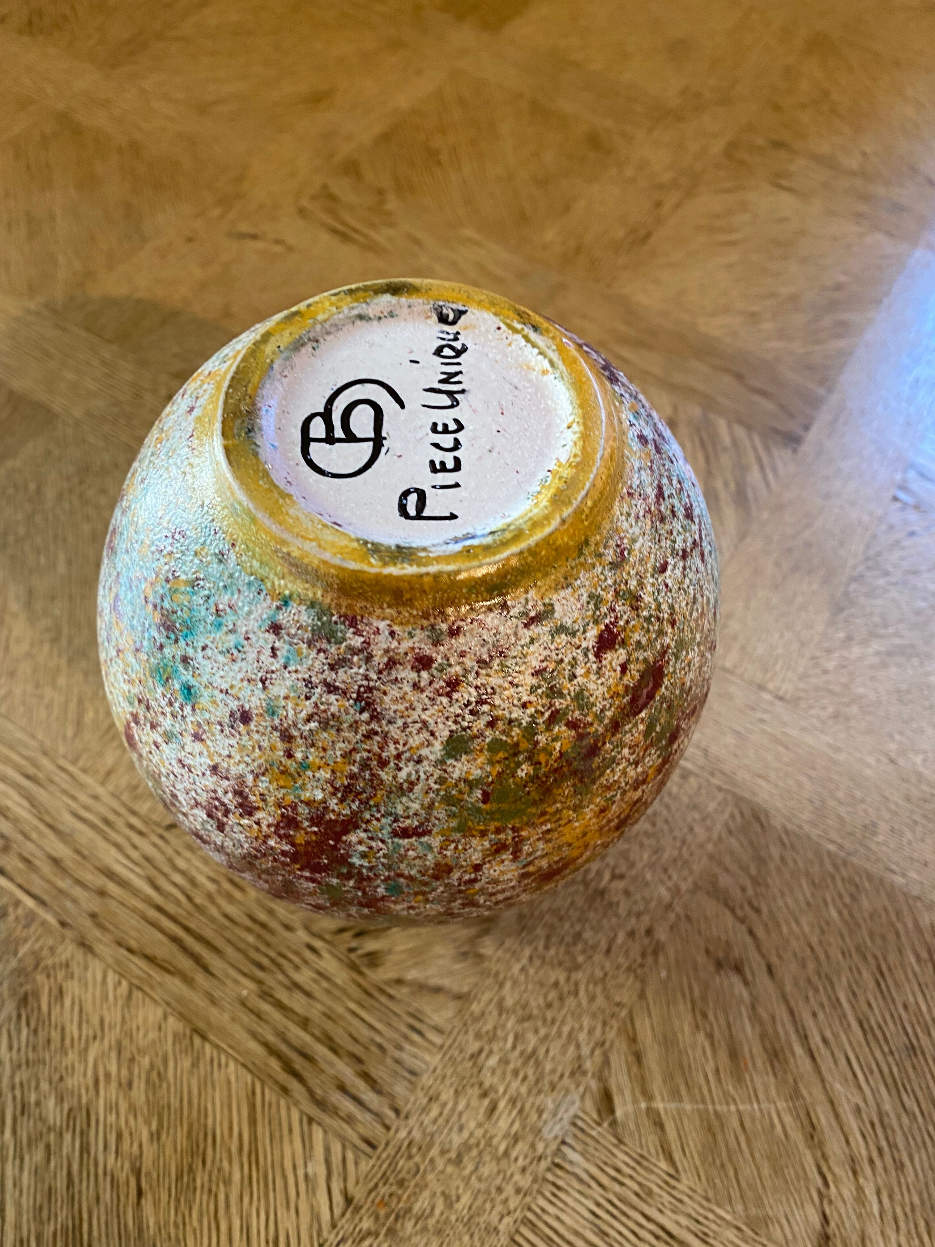 Ceramic ball vase Bernard Buffat