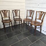4 chaises bistrot en bois courbé