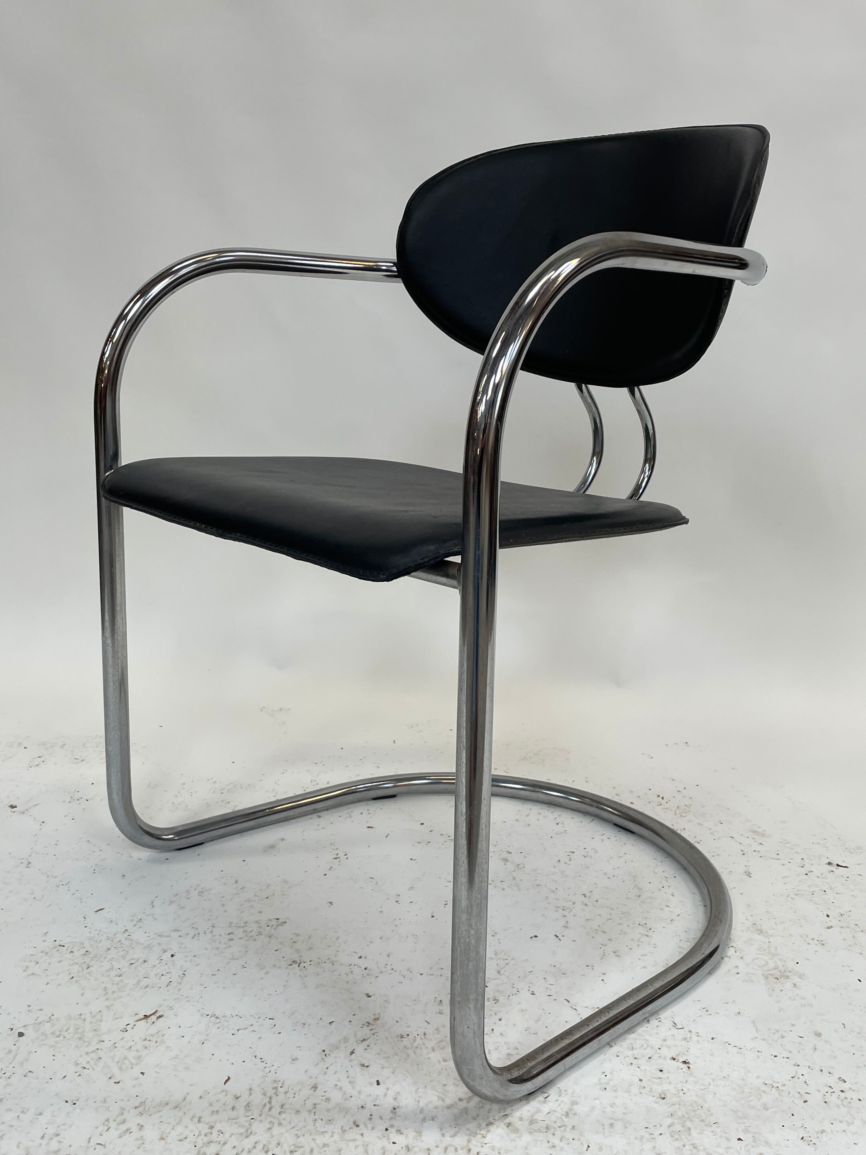 Vintage dining chair effezeta made in Italy design chrome