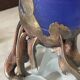 glass paste vase signed, bronze mount