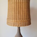 Ceramic and rattan lamp