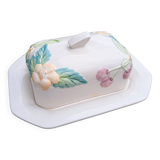Beurrier en porcelaine fleuri