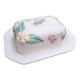 Flowered porcelain butter dish