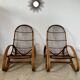Set of 2 rattan lounge chairs armchairs Italian design from the 60s vintage rattan