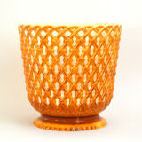 Cache-pot ajouré orange