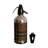 Old vintage siphon Scottish fabrics kitsch of the brand "auto-siphon" Paris.