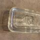 Old butter dish with glass cow decor brand duralex vintage 1970s
