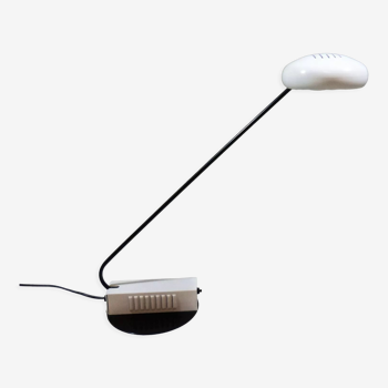 Italian desk lamp in white & black, 1980’s