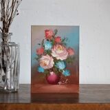Painting on isorel - flowers