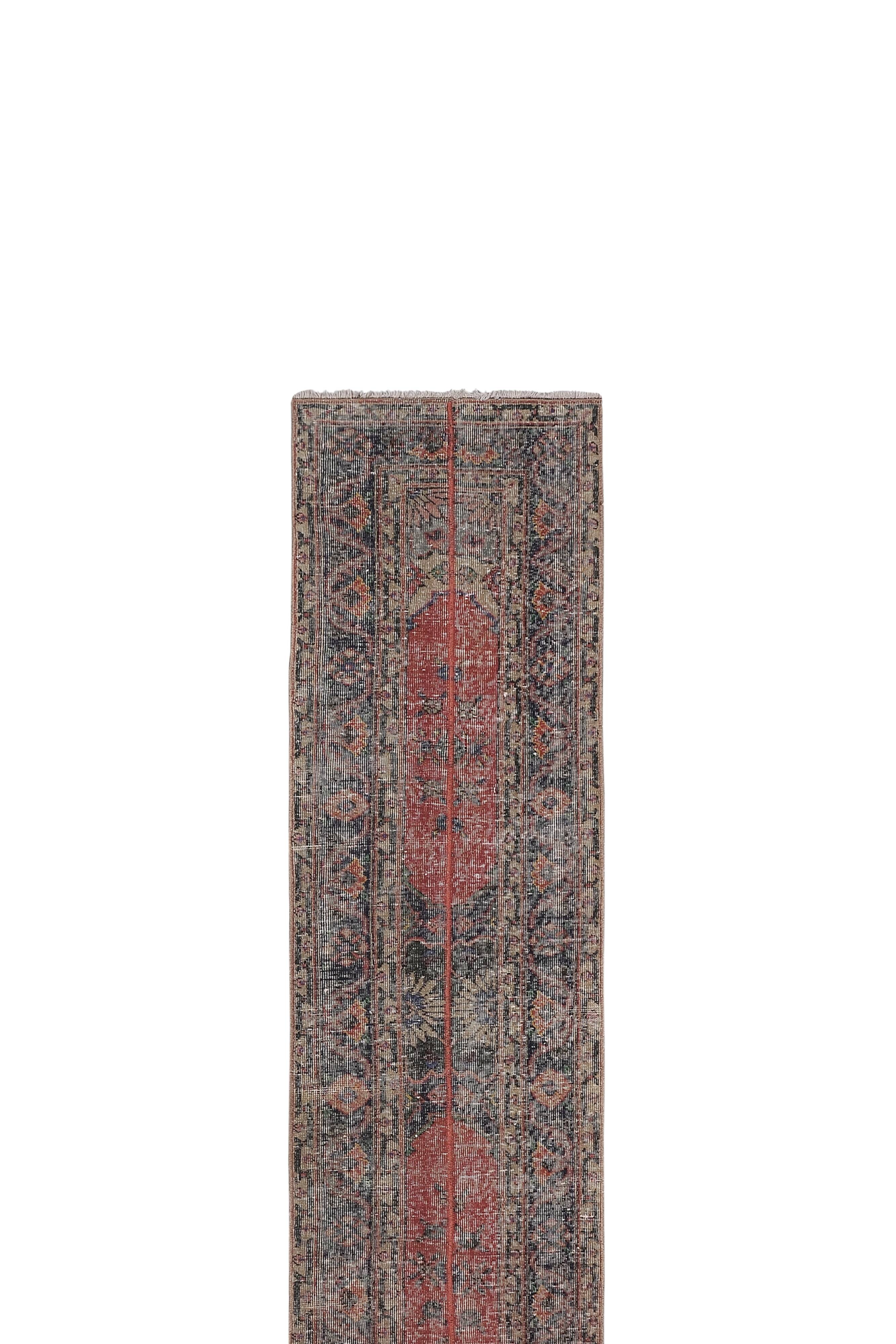 Vintage Turkish Oushak Handwoven Rug 68x361 cm