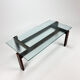Wengé and glass coffee table, 1960s