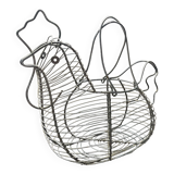Vintage metal hen egg basket