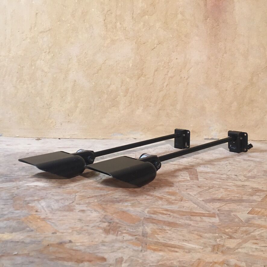 Pair of "fael luce ufo" sign wall lamps - 90s