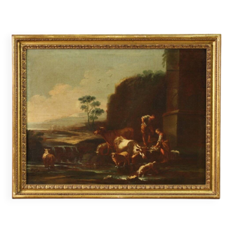 Painting of the Roman school of the 17th century landscape
