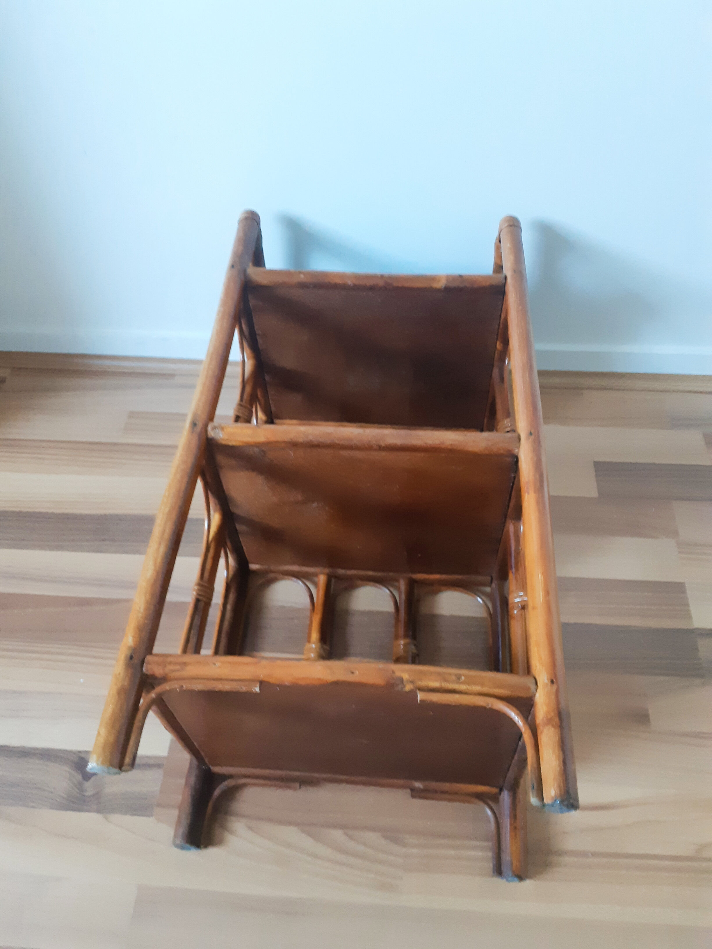 Rattan / wicker shelf, vintage, 50s