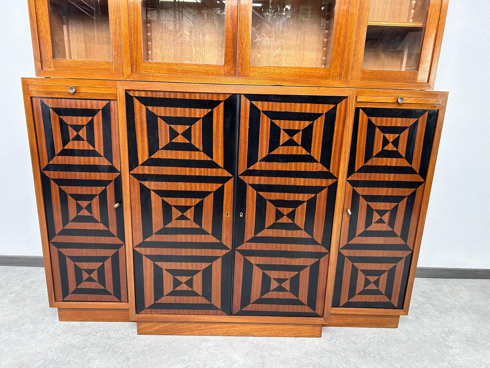 Cubist library with marquetry, around 1930