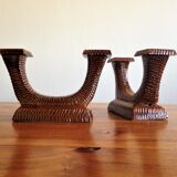 Pair of double ceramic candlesticks