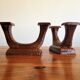 Pair of double ceramic candlesticks