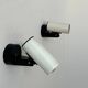 Pair of vintage adjustable wall lights, white metal, France 1970