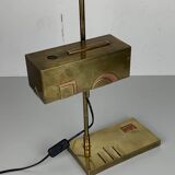 Brass Bauhaus Art Deco architectural Marcel Breuer style desk or table lamp