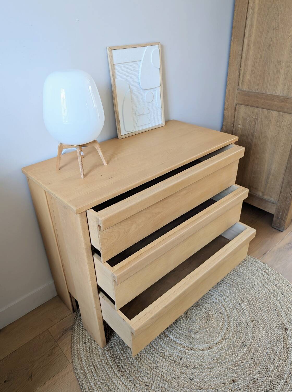 Solid beech chest of drawers