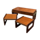 Coffee table with 2 tables in teak - 70s