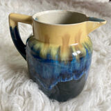 Blue stoneware pitcher 60s