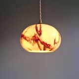 Art Deco pendant light in pink marbled opaline, Scailmont, 1920s-30s.