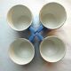 Set of 4 coffee cups with 4 saucers signed Sarreguemines model FOX TROTT