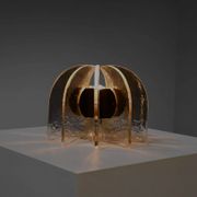 Beautiful Murano glass and brass table lamp, Italy 1950s