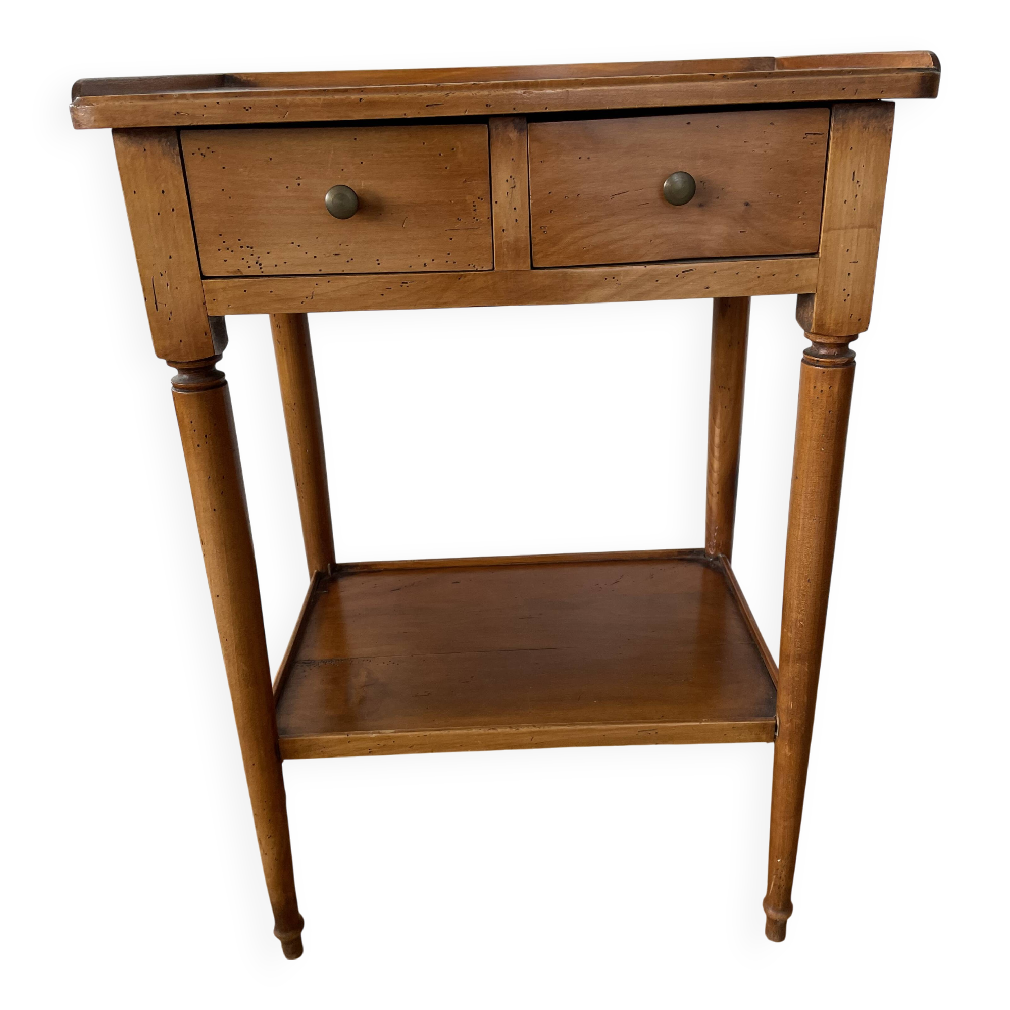 Small solid wood cabinet – vintage style with 2 drawers
