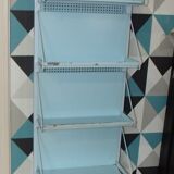 Rolling industrial metal display stand