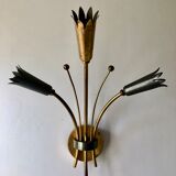 Wall lamp brass and gray metal 1950
