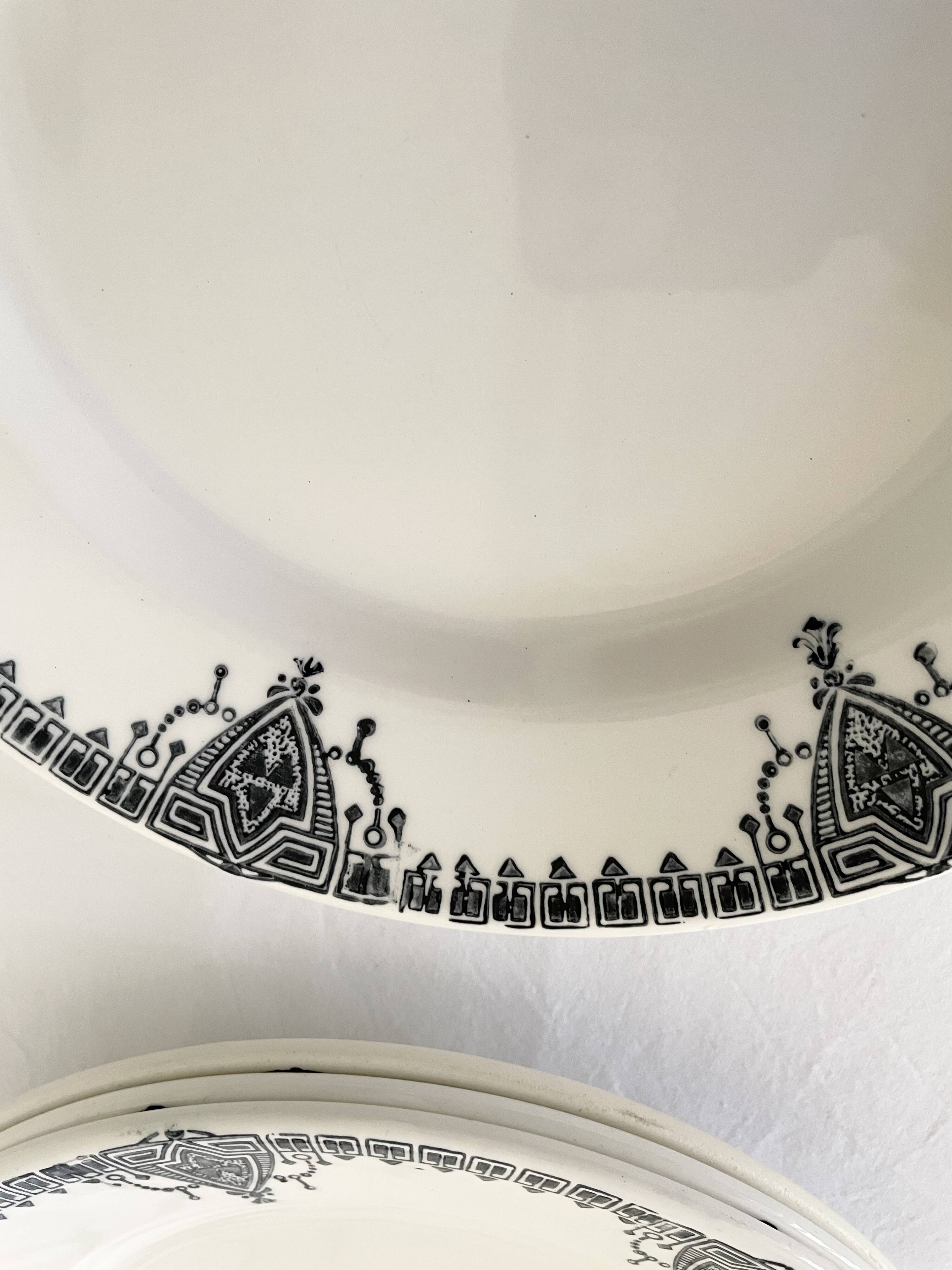 Flat ironstone plates bft 19th century