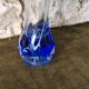 Grand vase en verre vintage bleu