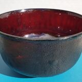 Salad bowl Sierra glass ruby granite frosted Arcoroc 1970
