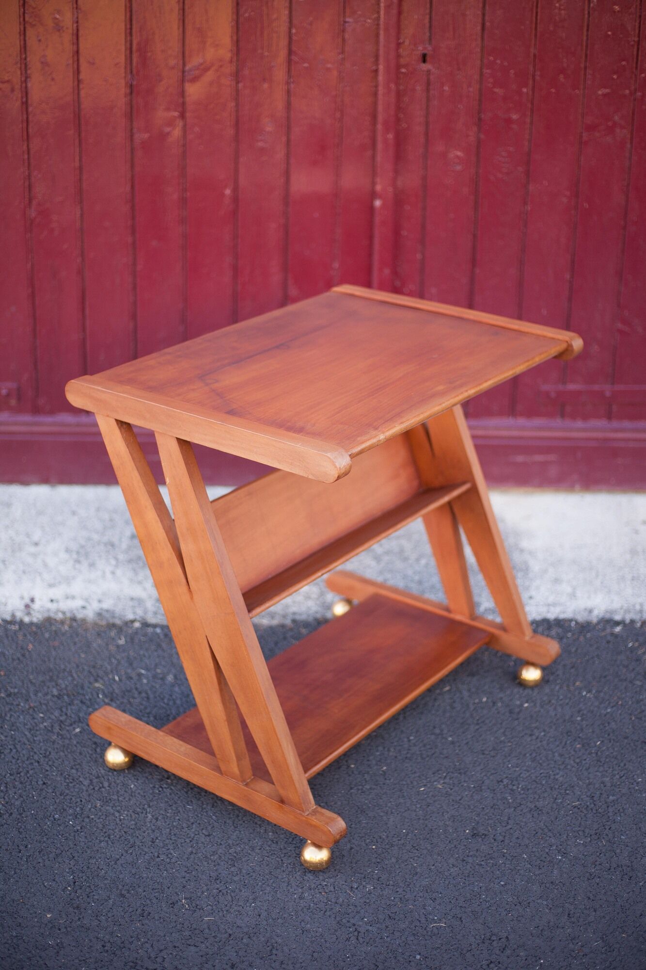 Wheeled service, wooden furniture
