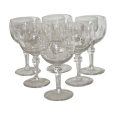 Lot 6 glasses balloons walk engraved vintage