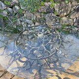 Round wrought iron table for 6 people