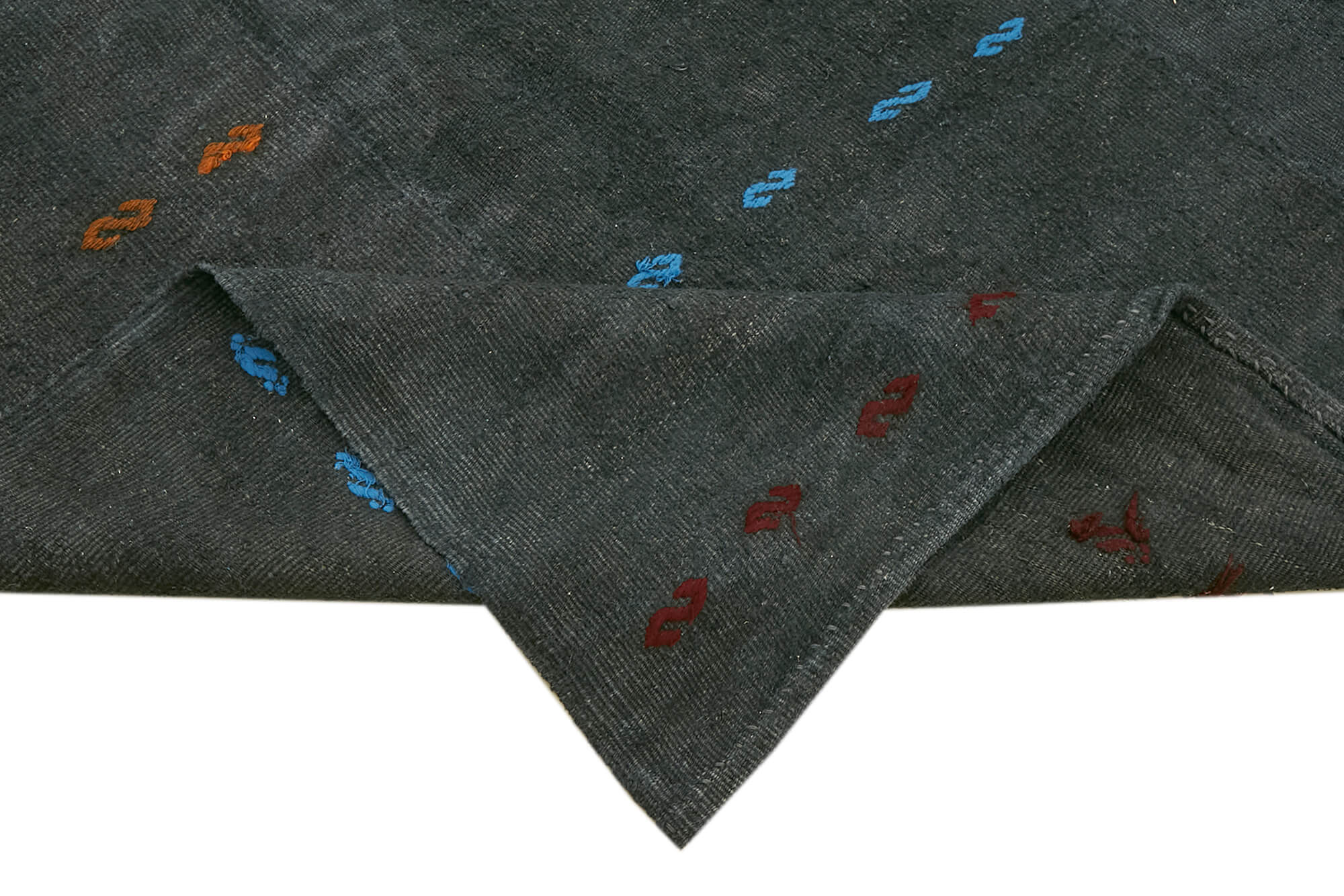 Hand-Knotted Anatolian Antique 1970s 300 cm x 370 cm Grey Hemp Kilim Carpet