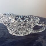 7 luminous crystal bowls, for dessert, fruit salads, vintage