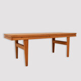 Extendable and adjustable Scandinavian oak coffee/dining table - 1960