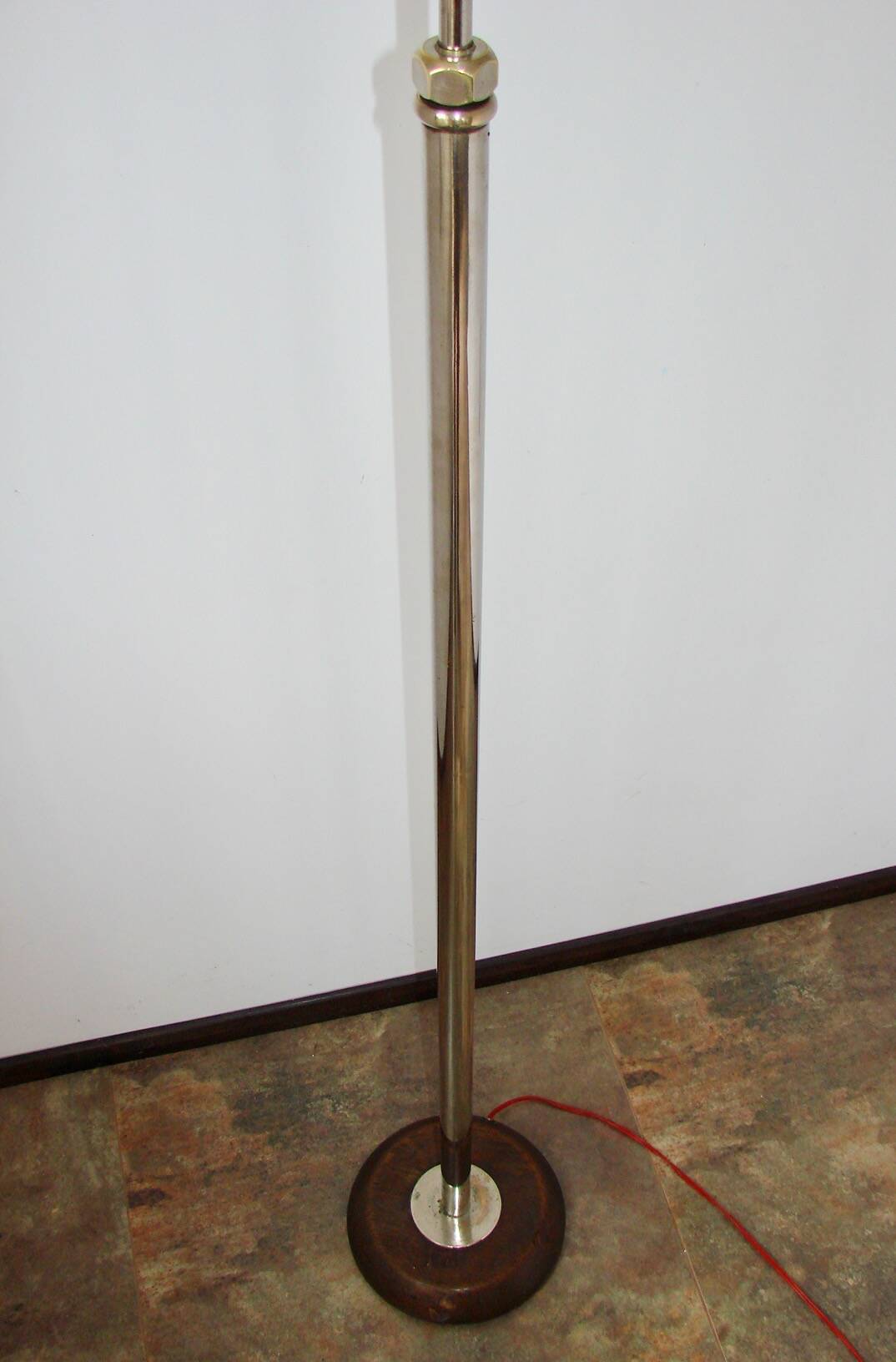 Art Deco Bauhaus floor lamp from the 1930s – nickel-plated brass, adjustabl