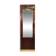 Floor mirror with fluted wood and brass lamp, Buffa/Borsani style.