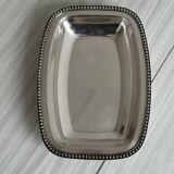 Rectangular silver-plated metal dish